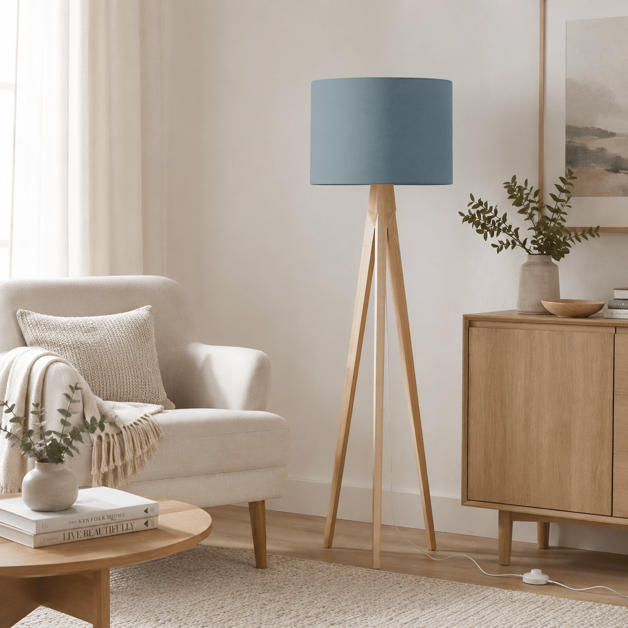 Plain Petrol Blue Lampshade, Ceiling or Table Lamp Shade - Shadow bright