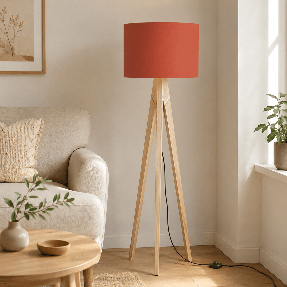Plain Rust Red Lampshade, Ceiling or Table Lamp Shade - Shadow bright