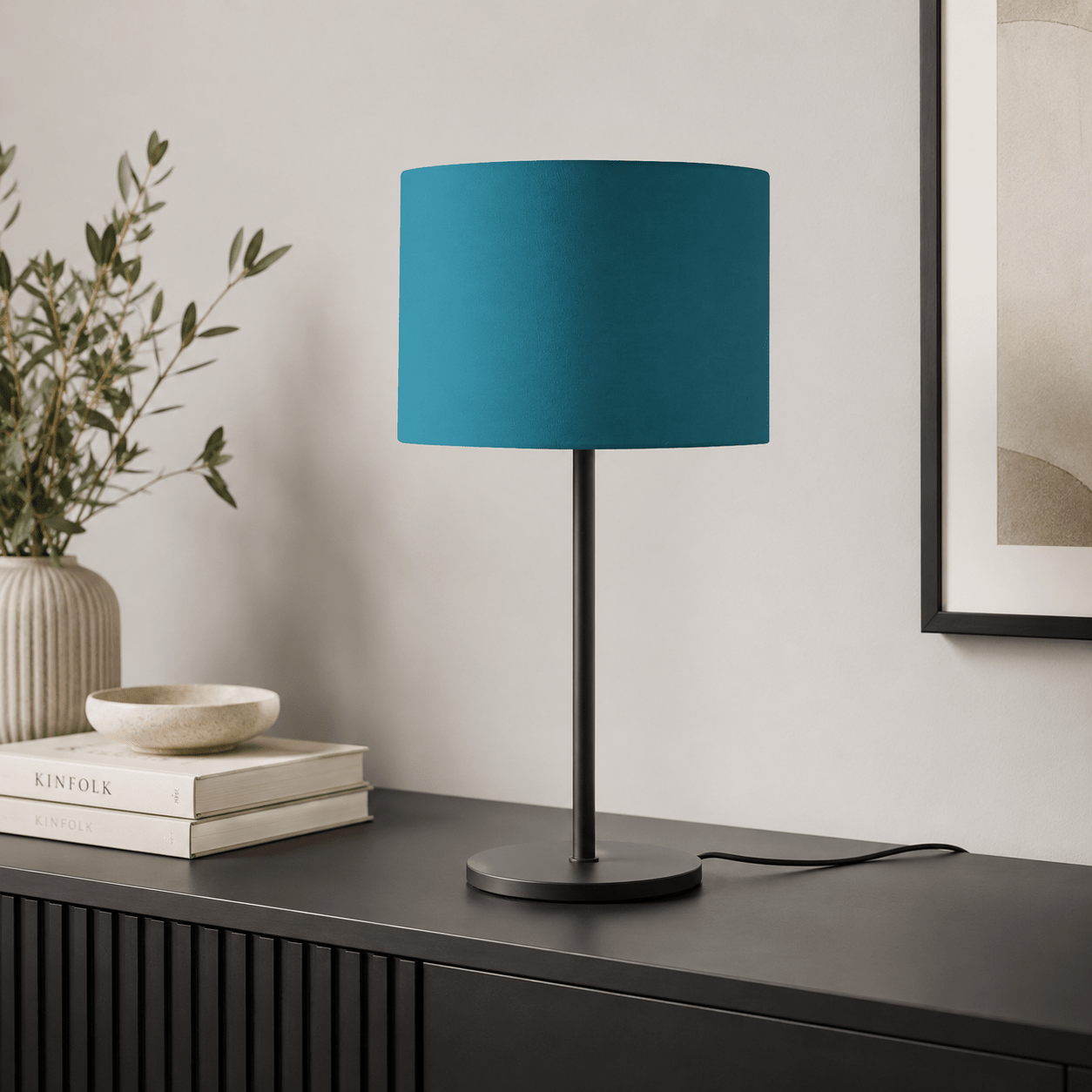 Plain Teal Lampshade, Ceiling or Table Lamp Shade - Shadow bright
