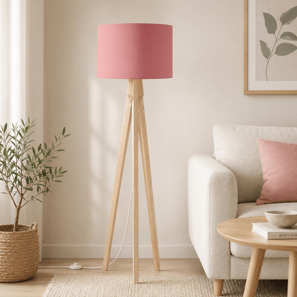 Plain Terracotta Pink Lampshade, Ceiling or Table Lamp Shade - Shadow bright