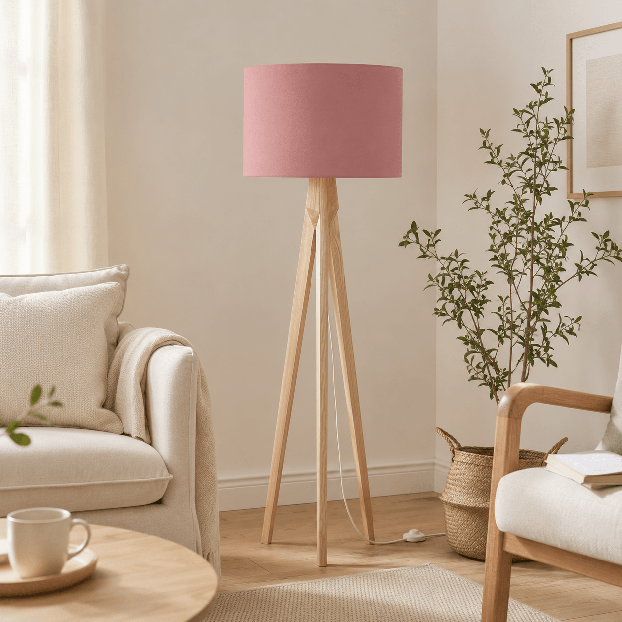 Plain Terracotta Pink Lampshade, Ceiling or Table Lamp Shade - Shadow bright