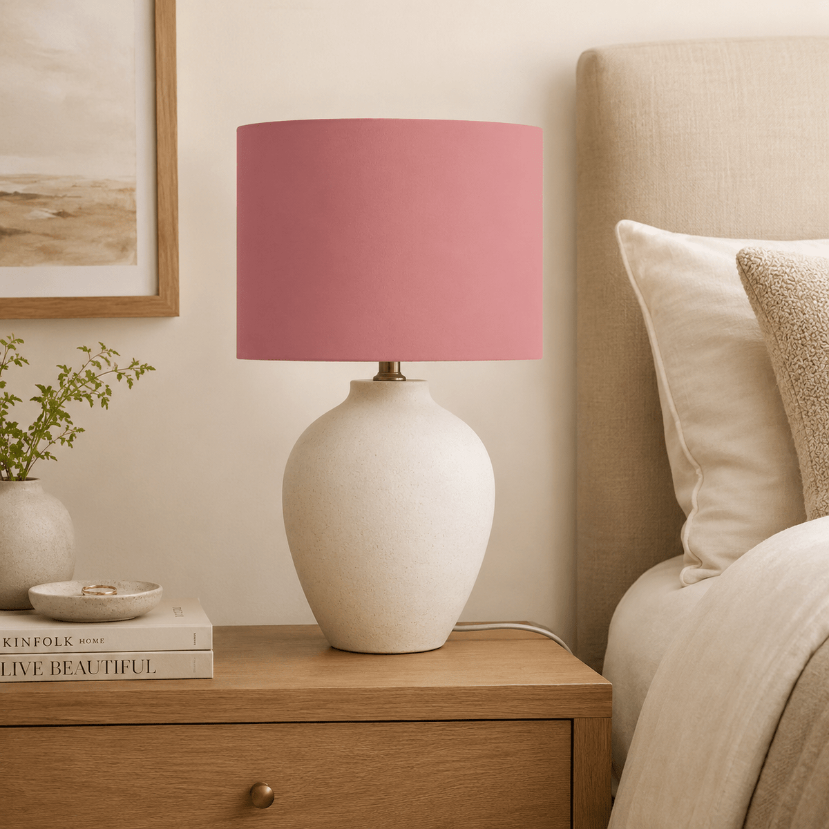 Plain Terracotta Pink Lampshade, Ceiling or Table Lamp Shade - Shadow bright
