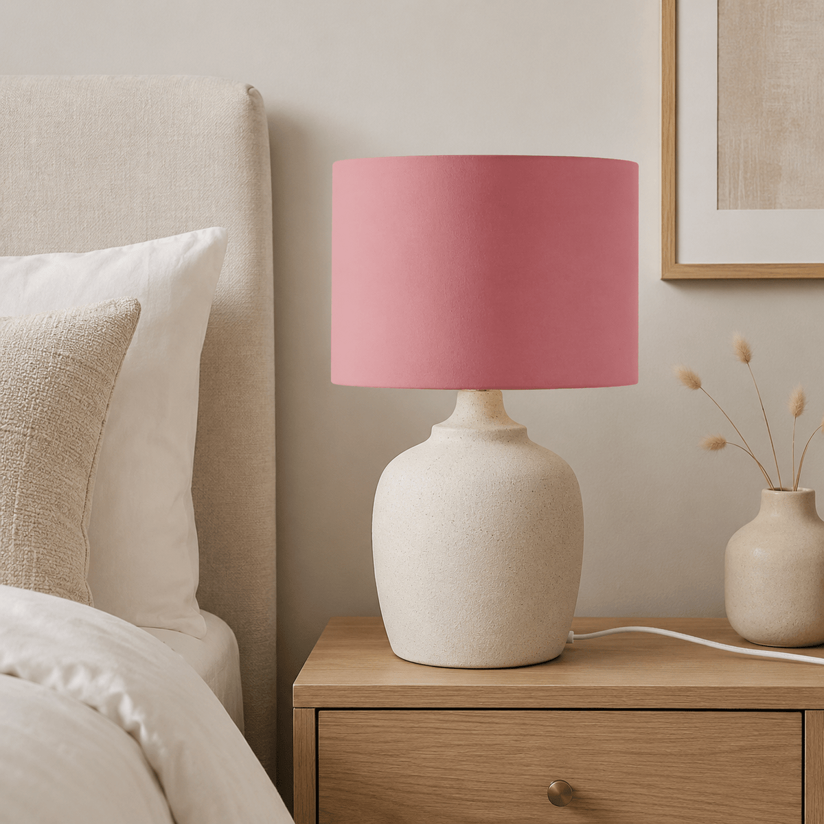Plain Terracotta Pink Lampshade, Ceiling or Table Lamp Shade - Shadow bright