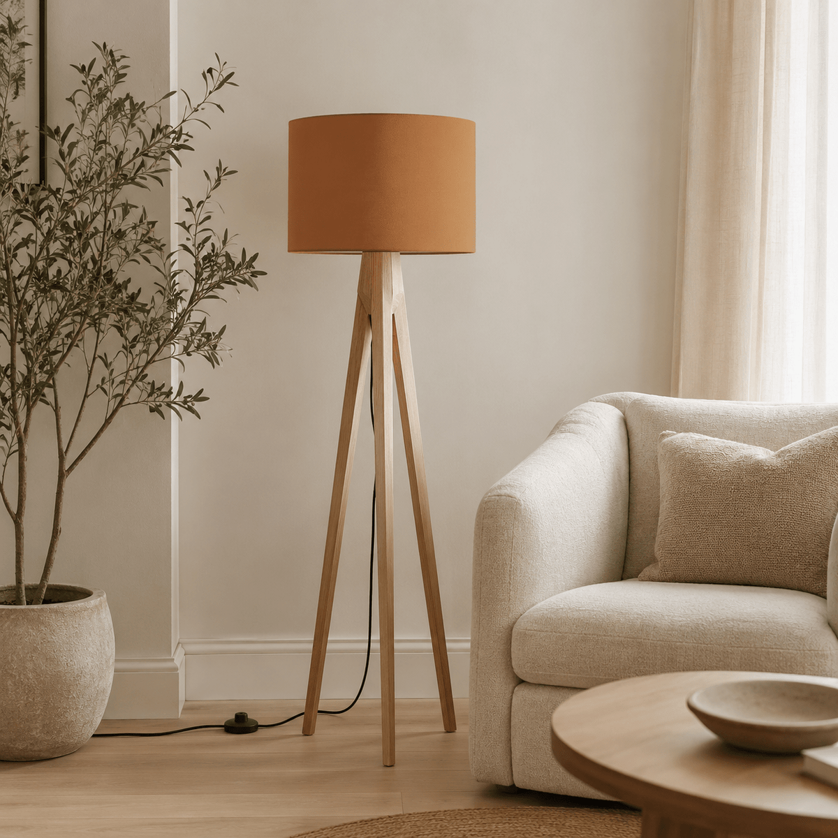 Plain Toffee Lampshade, Brown Ceiling or Table Lamp Shade - Shadow bright