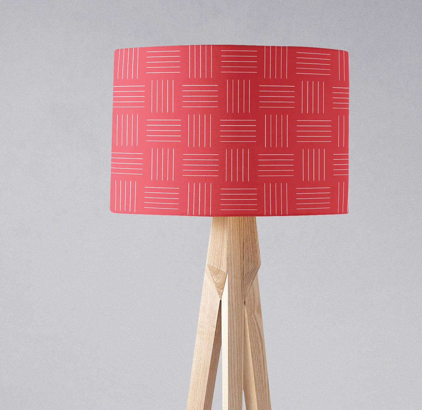 Red and White Lines Lampshade, Ceiling or Table Lamp Shade - Shadow bright
