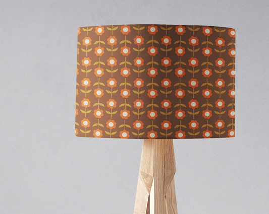 Retro Brown FloralLampshade - Shadow bright