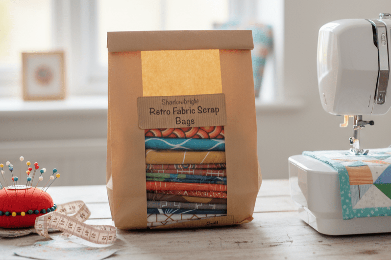 Shadowbright Fabric Scrap Bags – 450g Retro Cotton Drill Offcuts - Shadow bright
