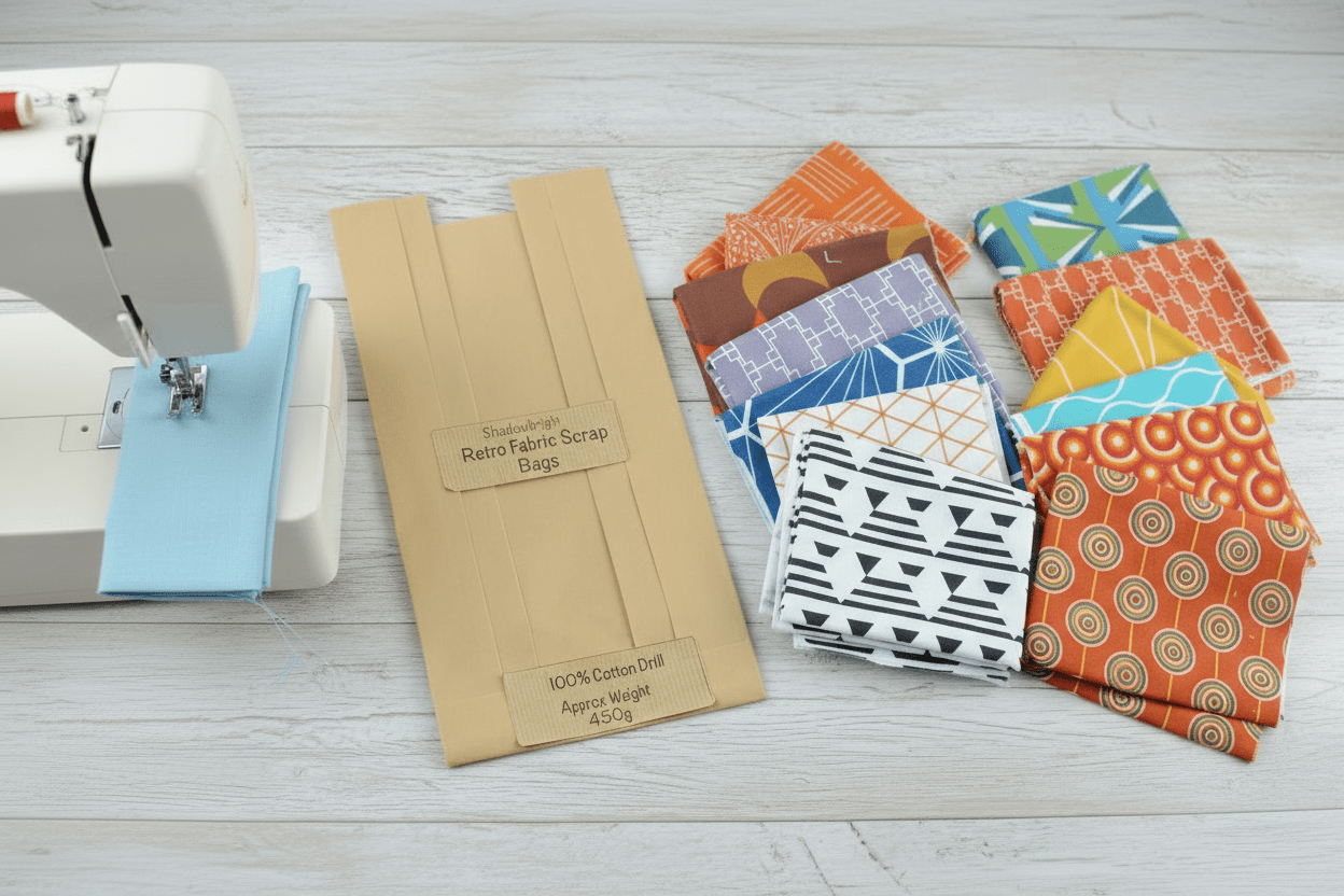 Shadowbright Fabric Scrap Bags – 450g Retro Cotton Drill Offcuts - Shadow bright