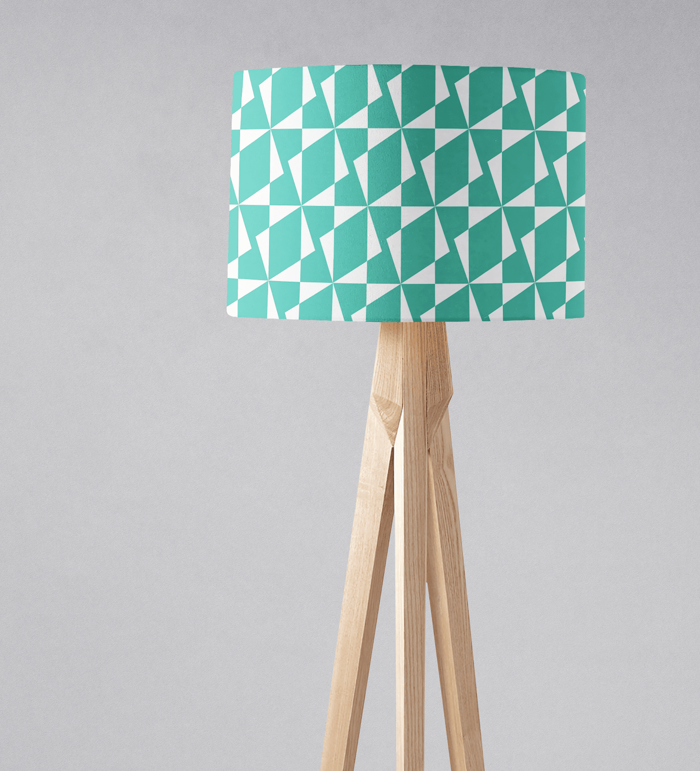 Turquoise and White Retro Geometric Lampshade, Ceiling or Table Lamp Shade - Shadow bright