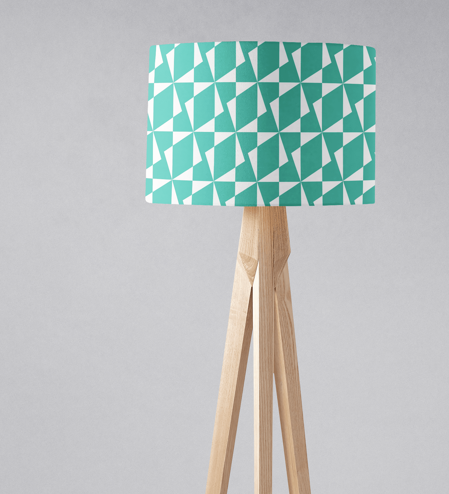 Turquoise and White Retro Geometric Lampshade, Ceiling or Table Lamp Shade - Shadow bright