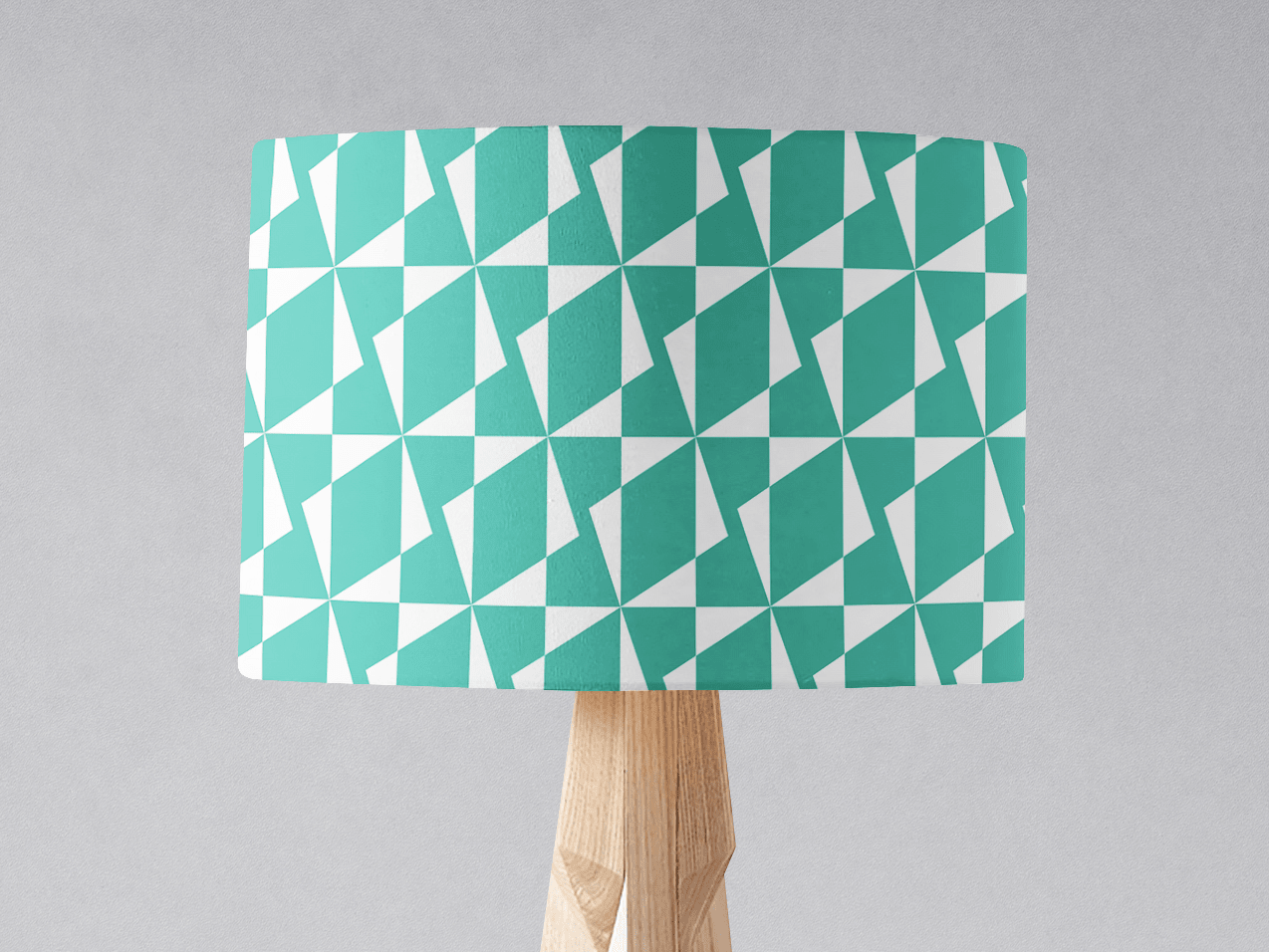 Turquoise and White Retro Geometric Lampshade, Ceiling or Table Lamp Shade - Shadow bright