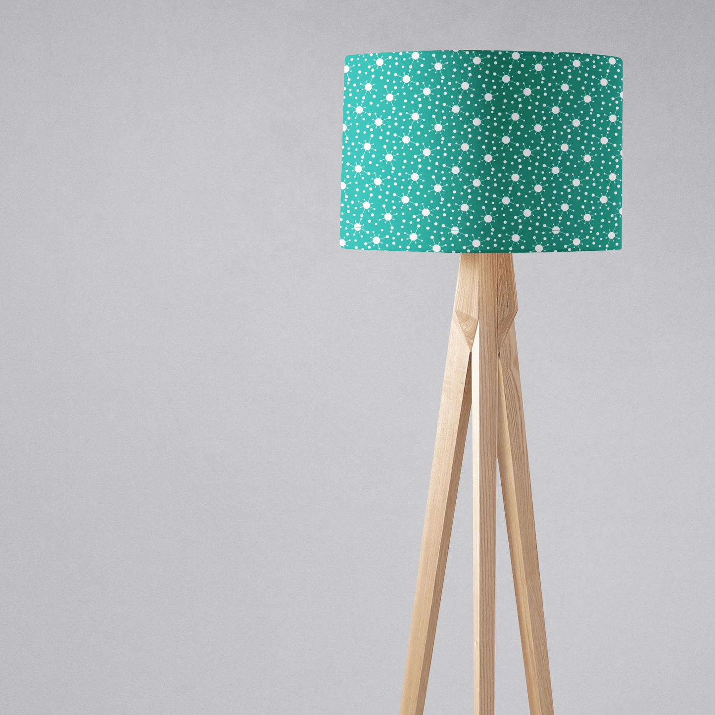 Turquoise and White Retro Lampshade, Ceiling or Table Lamp Shade - Shadow bright