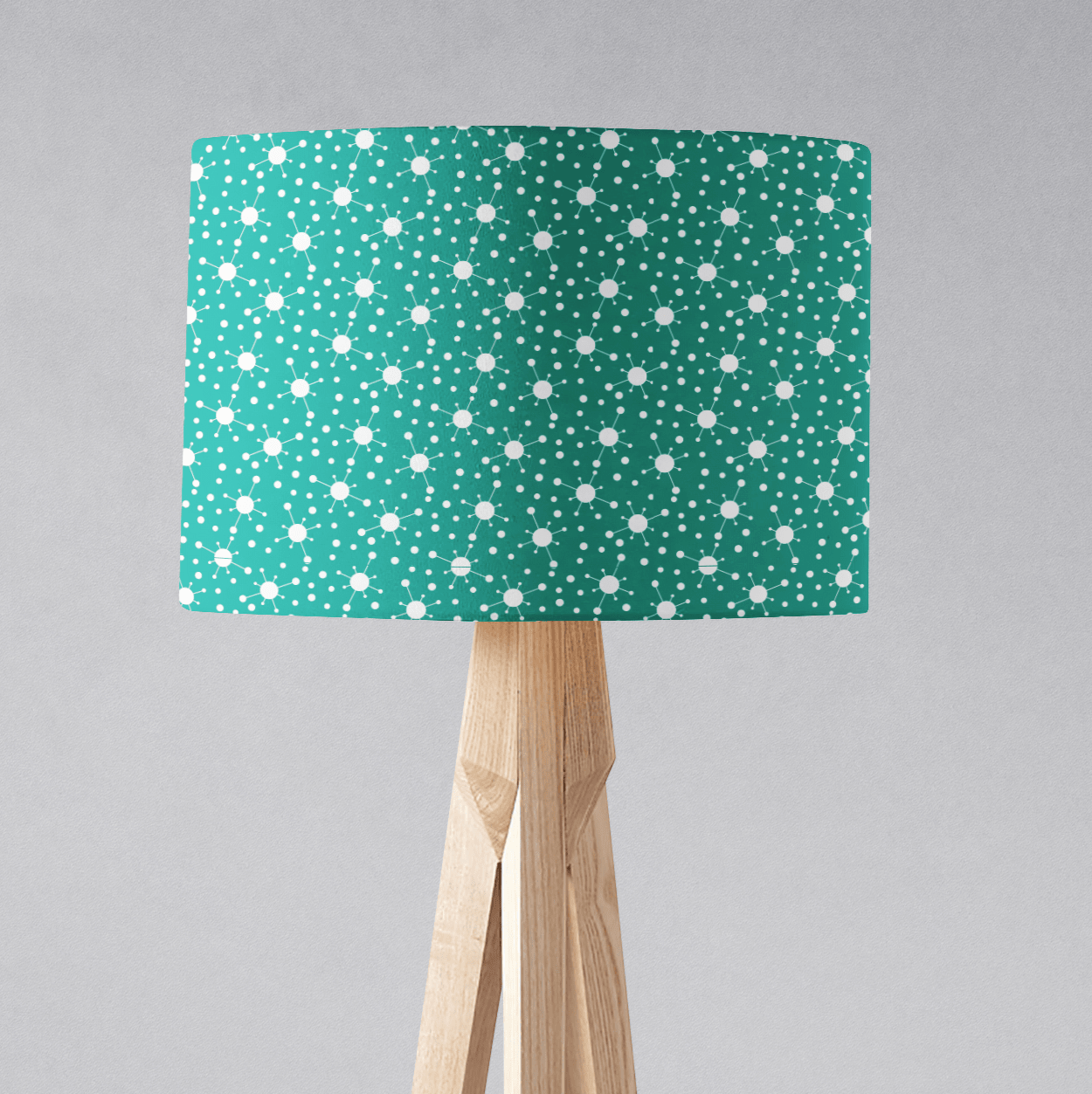 Turquoise and White Retro Lampshade, Ceiling or Table Lamp Shade - Shadow bright