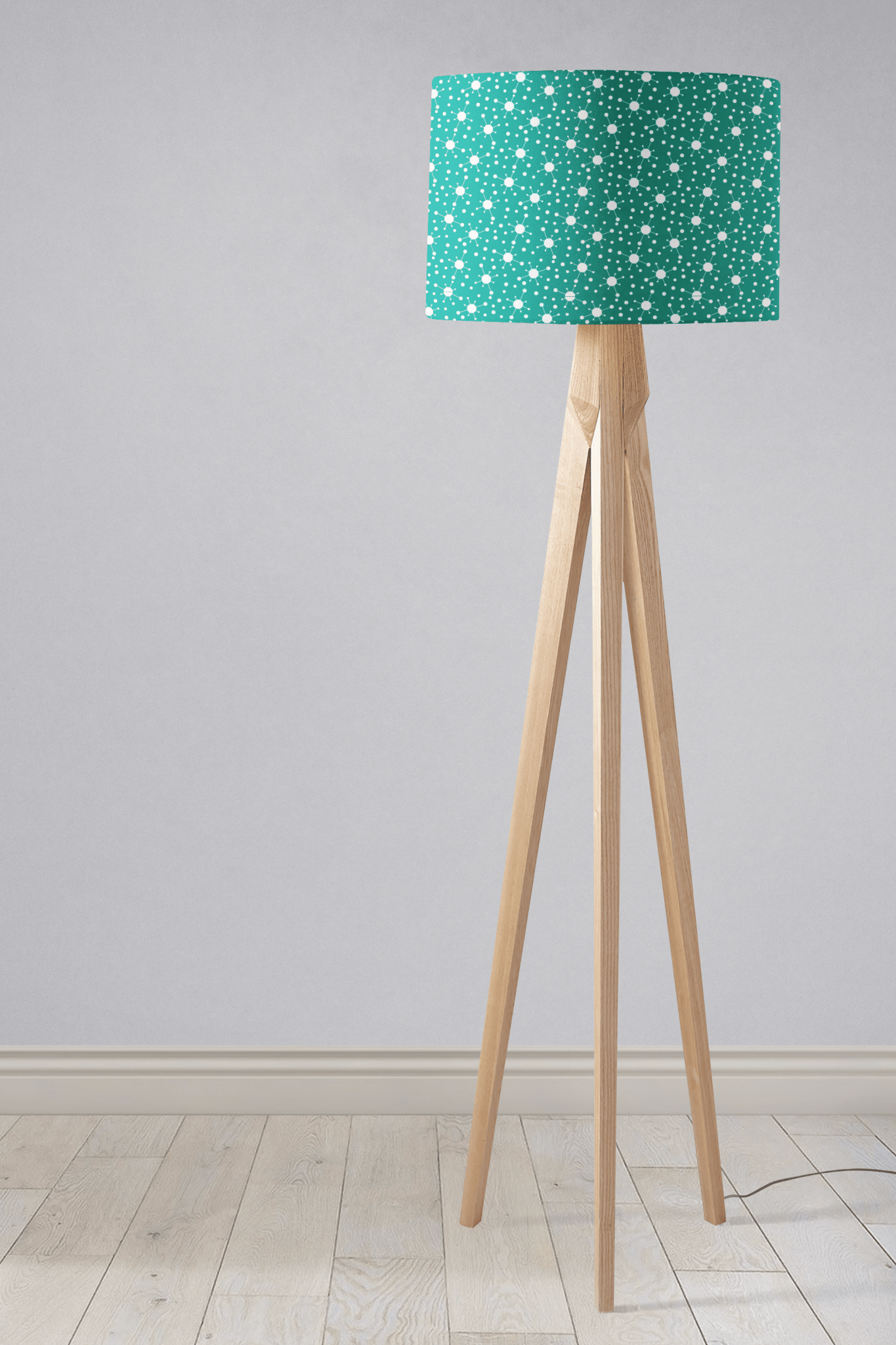 Turquoise and White Retro Lampshade, Ceiling or Table Lamp Shade - Shadow bright