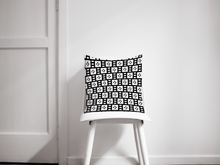Load image into Gallery viewer, Black and White Geometric Tiles Design Cushion, Throw Pillow - Shadow bright
