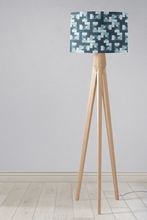 Load image into Gallery viewer, Blue Geometric Bricks Design Lampshade, Ceiling or Table Lamp Shade - Shadow bright
