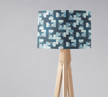 Load image into Gallery viewer, Blue Geometric Bricks Design Lampshade, Ceiling or Table Lamp Shade - Shadow bright
