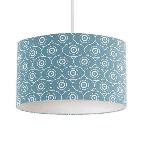 Blue Geometric Design Lampshade, Ceiling or Table Lamp Shade - Shadow bright