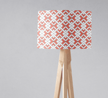 Load image into Gallery viewer, Coral and White Geometric Design Lampshade, Ceiling or Table Lamp Shade - Shadow bright
