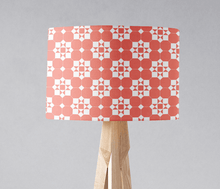 Load image into Gallery viewer, Coral and White Geometric Tiles Design Lampshade, Ceiling or Table Lamp Shade - Shadow bright
