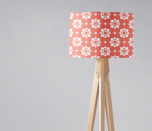 Load image into Gallery viewer, Coral and White Geometric Tiles Design Lampshade, Ceiling or Table Lamp Shade - Shadow bright
