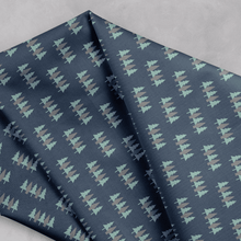 Load image into Gallery viewer, Blue Forest Scandinavian Design Cotton Drill Fabric.
