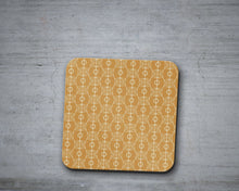 Load image into Gallery viewer, Gold Art Nouveau Retro Geometric Placemats, Set of 4 or Set of 6.
