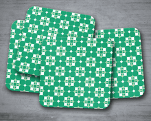 Load image into Gallery viewer, Green and White Geometric Tiles Design Coasters, Table Decor Drinks Mat - Shadow bright
