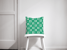 Load image into Gallery viewer, Green and White Geometric Tiles Design Cushion, Throw Pillow - Shadow bright
