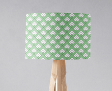 Load image into Gallery viewer, Light Green and White Geometric Tiles Design Lampshade, Ceiling or Table Lamp Shade - Shadow bright
