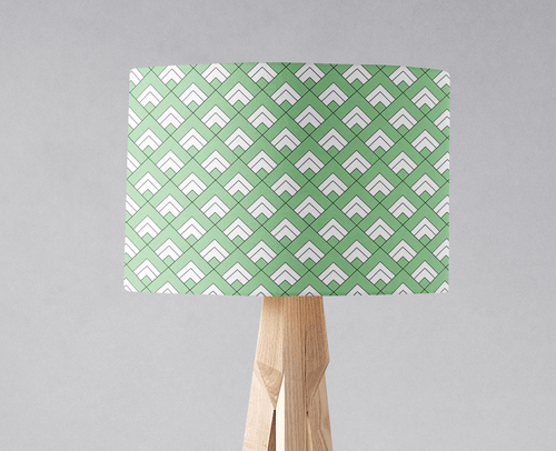 Light Green and White Geometric Tiles Design Lampshade, Ceiling or Table Lamp Shade - Shadow bright