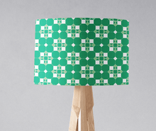 Load image into Gallery viewer, Green and White Geometric Tiles Design Lampshade, Ceiling or Table Lamp Shade - Shadow bright
