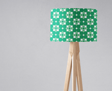 Load image into Gallery viewer, Green and White Geometric Tiles Design Lampshade, Ceiling or Table Lamp Shade - Shadow bright
