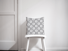 Load image into Gallery viewer, Grey and White Geometric Tiles Design Cushion, Throw Pillow - Shadow bright
