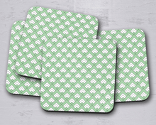 Load image into Gallery viewer, Green and White Geometric Tiles Design Coasters, Table Decor Drinks Mat - Shadow bright
