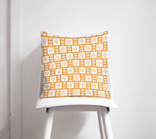 Load image into Gallery viewer, Light Orange and White Geometric Tiles Design Cushion, Throw Pillow - Shadow bright
