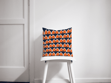 Load image into Gallery viewer, Blue and Orange Geometric Arches Design Cushion, Throw Pillow - Shadow bright
