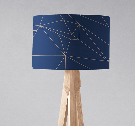 Navy Blue and Rose Gold Lines Lampshade - Shadow bright