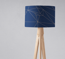 Load image into Gallery viewer, Navy Blue and Rose Gold Lines Lampshade - Shadow bright
