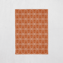 Load image into Gallery viewer, Orange and White Tea Towel with a Geometric Semi-Circle Design, Dish Towel, Kitchen Towel - Shadow bright
