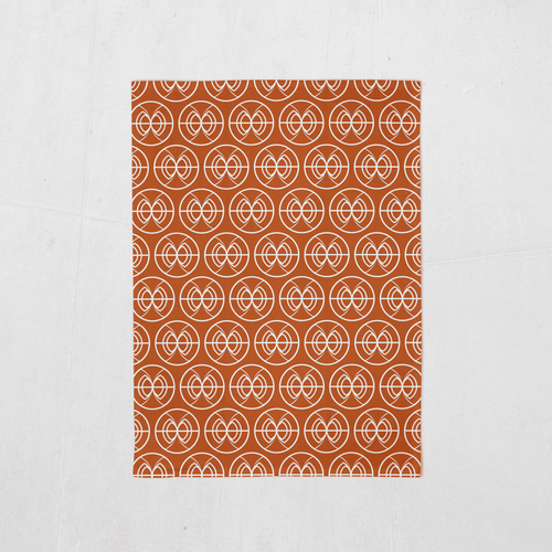 Orange and White Tea Towel with a Geometric Semi-Circle Design, Dish Towel, Kitchen Towel - Shadow bright