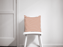 Load image into Gallery viewer, Orange and White Geometric Striped Cushion, Throw Pillow - Shadow bright
