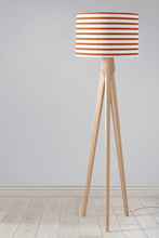 Load image into Gallery viewer, Orange and White Geometric Striped Lampshade, Ceiling or Table Lamp Shade - Shadow bright
