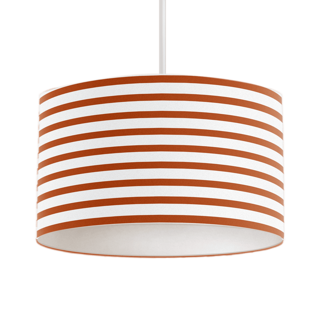 Orange and White Geometric Striped Lampshade, Ceiling or Table Lamp Shade - Shadow bright