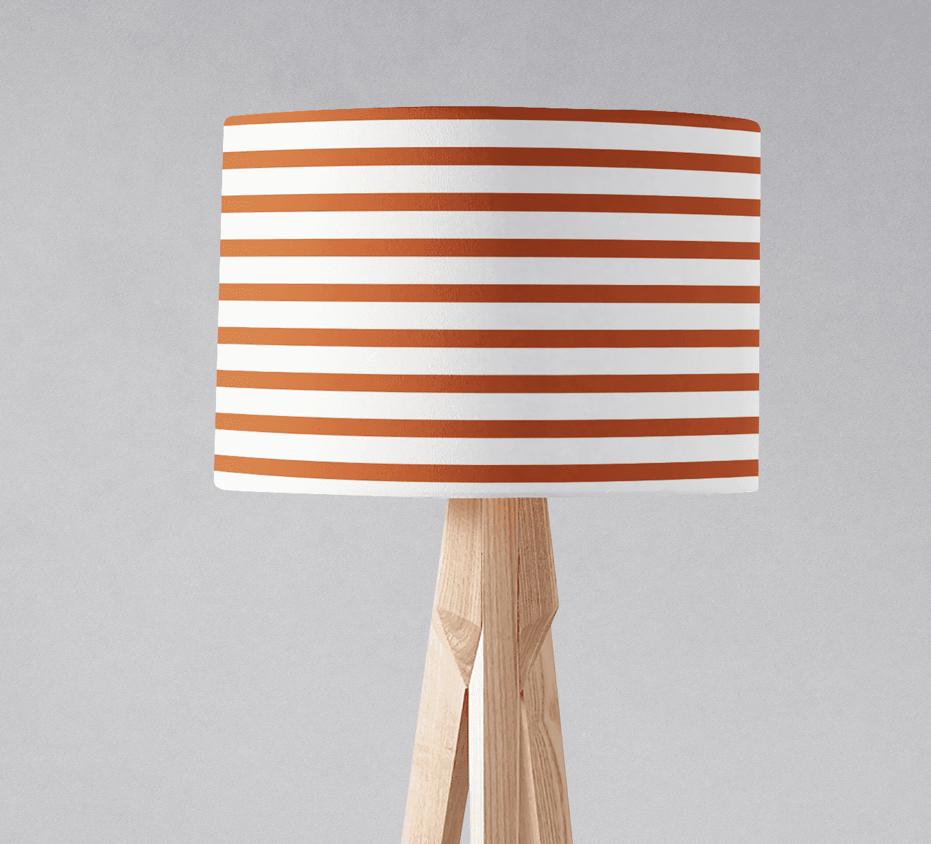 Orange and White Geometric Striped Lampshade, Ceiling or Table Lamp Shade - Shadow bright