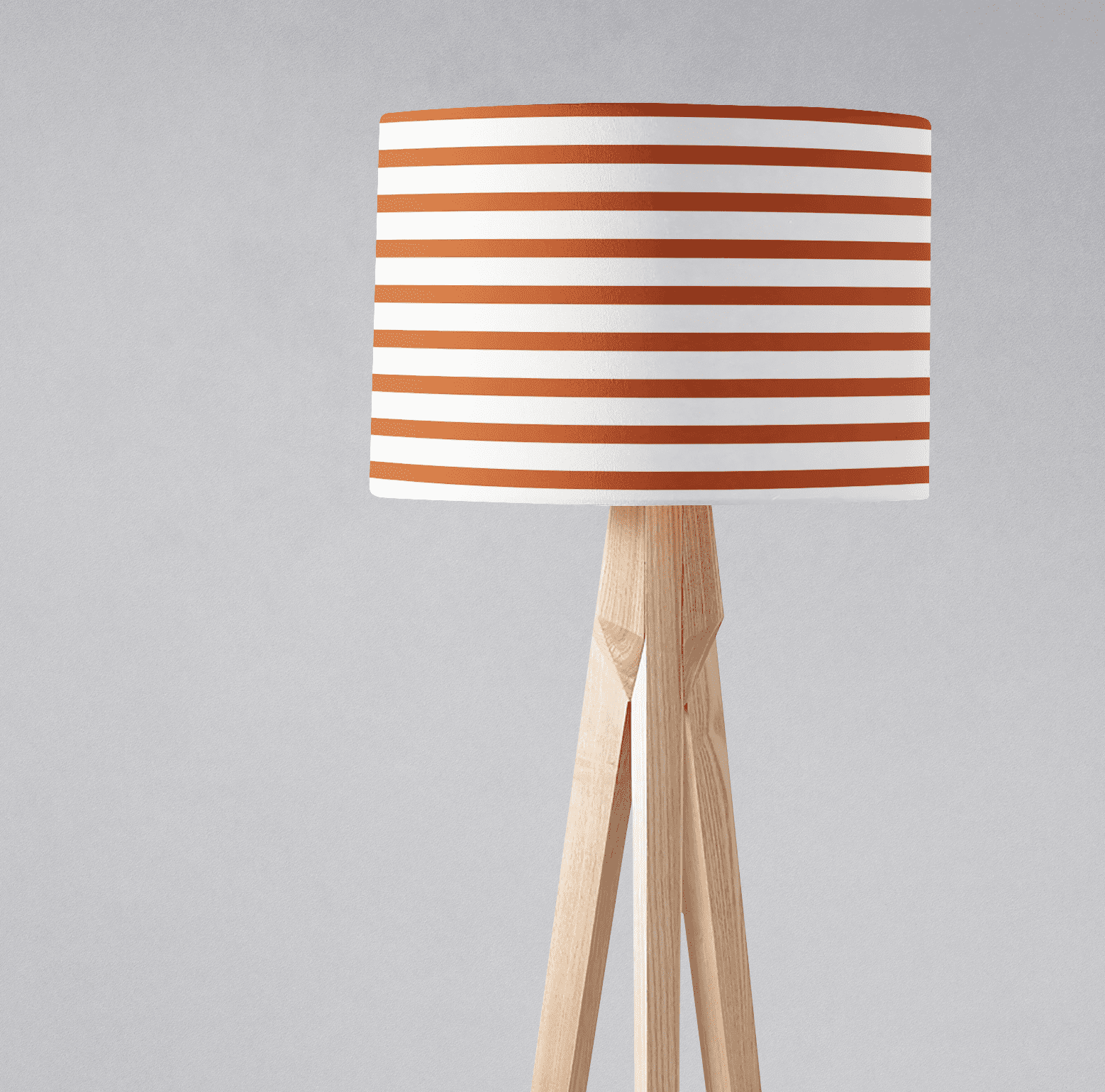 Orange and White Geometric Striped Lampshade, Ceiling or Table Lamp Shade - Shadow bright