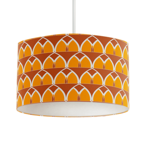 Orange and Yellow Geometric Arches Design Lampshade, Ceiling or Table Lamp Shade - Shadow bright