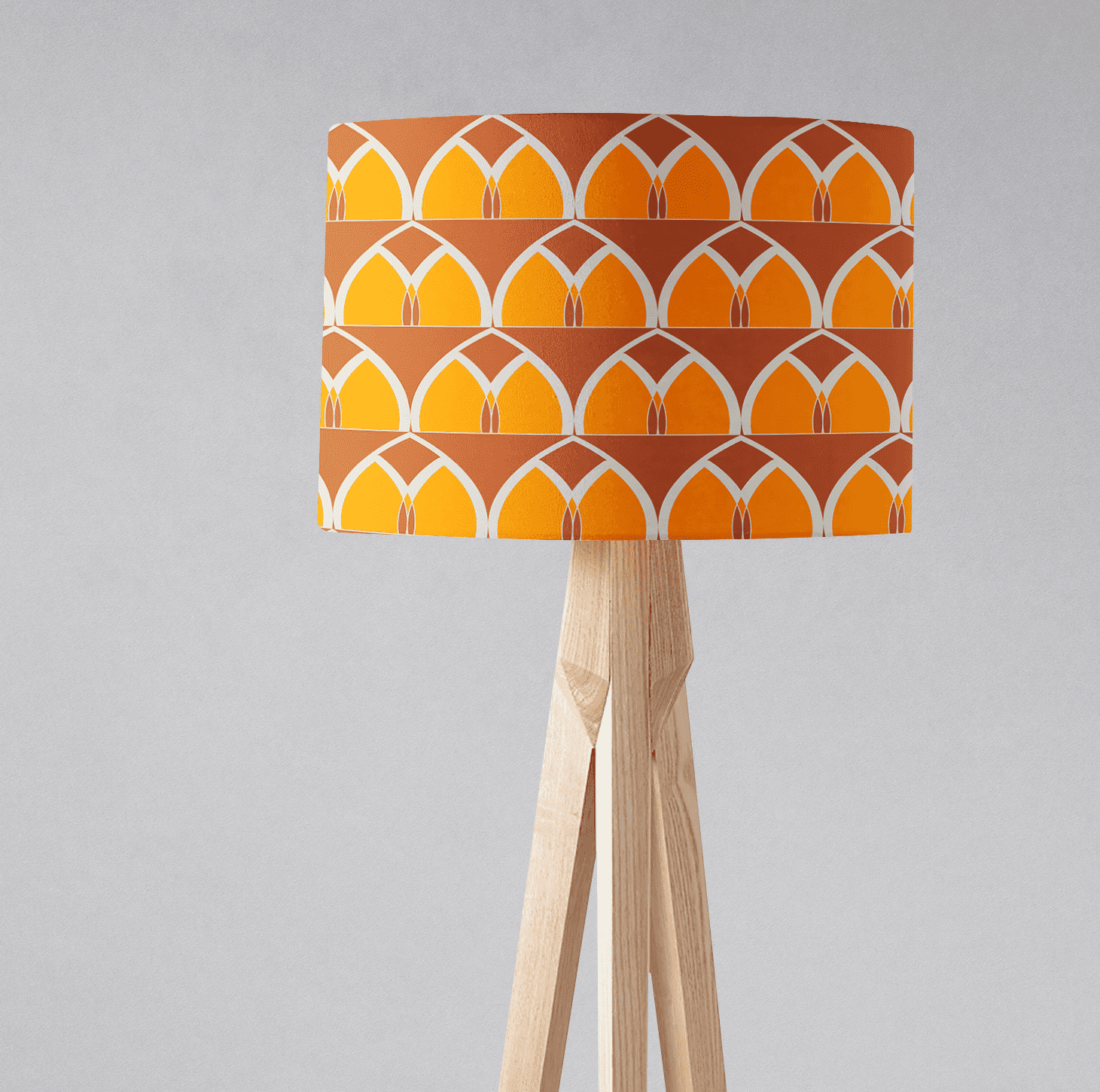 Orange and Yellow Geometric Arches Design Lampshade, Ceiling or Table Lamp Shade - Shadow bright