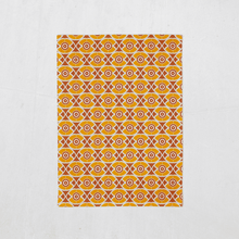 Load image into Gallery viewer, Orange and Yellow Tea Towel with a Geometric Nuts Design, Dish Towel, Kitchen Towel - Shadow bright
