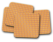 Load image into Gallery viewer, Orange and Yellow Geometric Nuts Design Coaster, Table Decor Drinks Mat - Shadow bright

